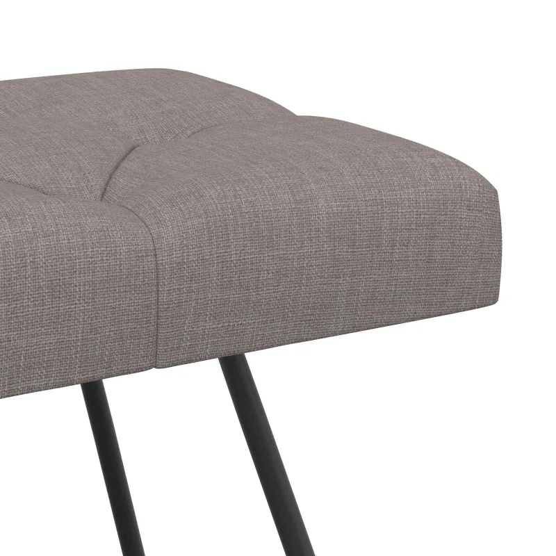 Suoliukas su mygtukų įsiuvais Taupe 80 x 40 x 46 cm Audinys