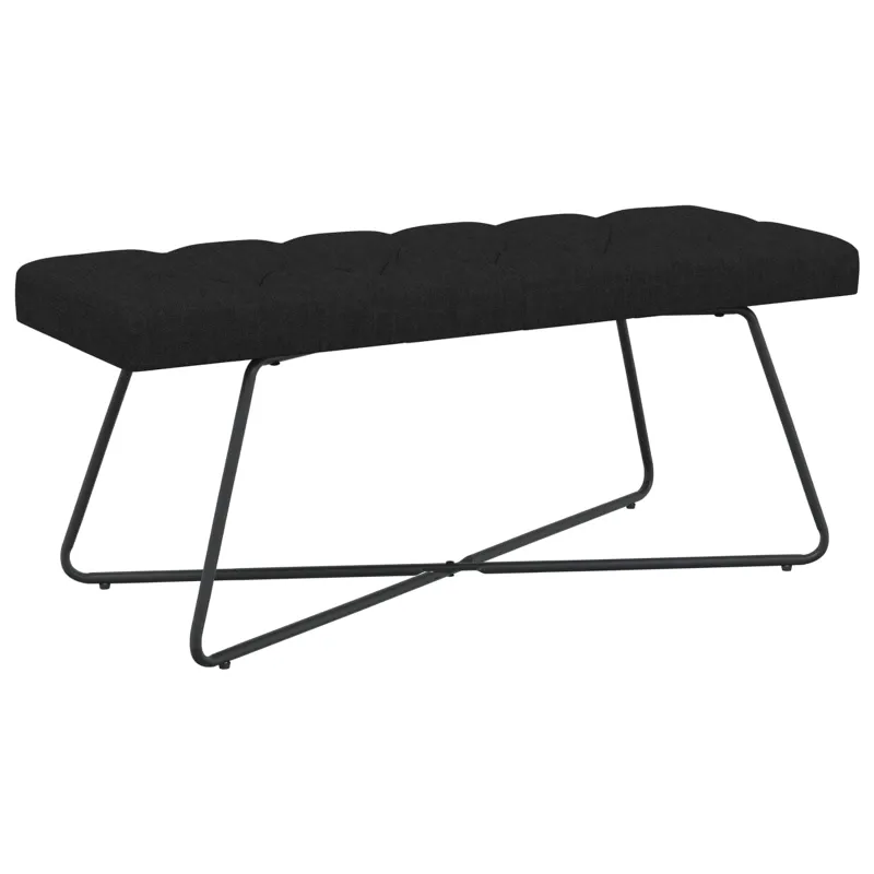 Suoliukas su mygtukų įsiuvais Juoda 110 x 40 x 46 cm Audinys