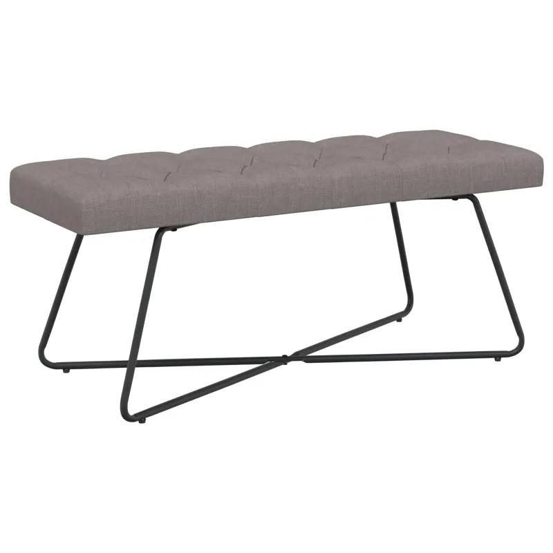 Suoliukas su mygtukų įsiuvais Taupe 110 x 40 x 46 cm Audinys