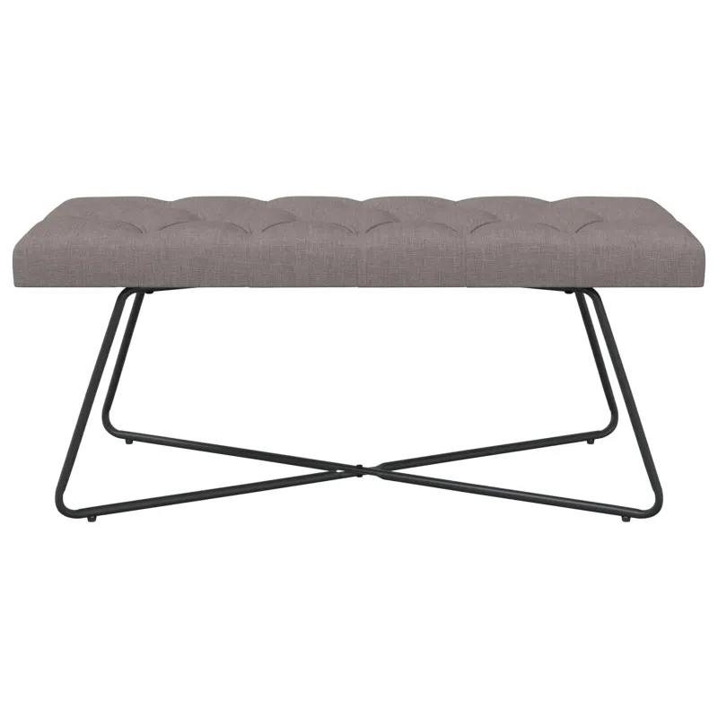Suoliukas su mygtukų įsiuvais Taupe 110 x 40 x 46 cm Audinys