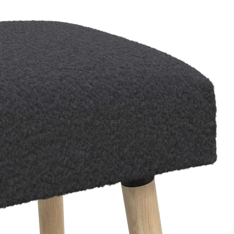 suoliukas Paprastas Tamsiai pilka 60 x 40 x 45 cm Bouclé