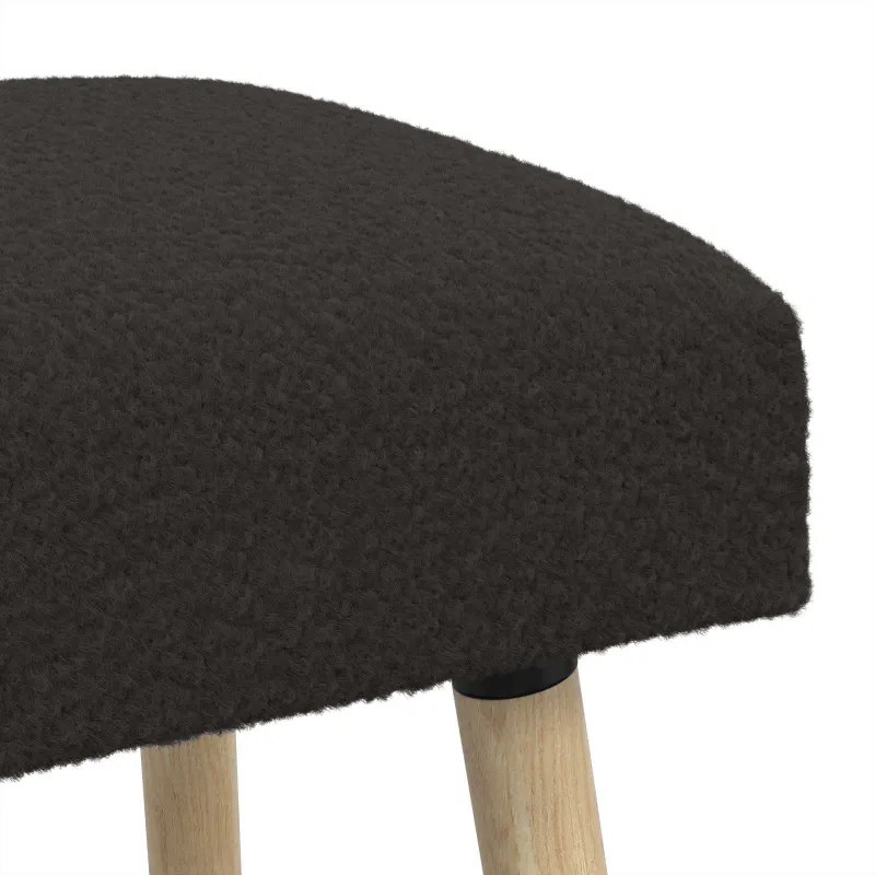 suoliukas Paprastas Juoda 60 x 40 x 45 cm Bouclé
