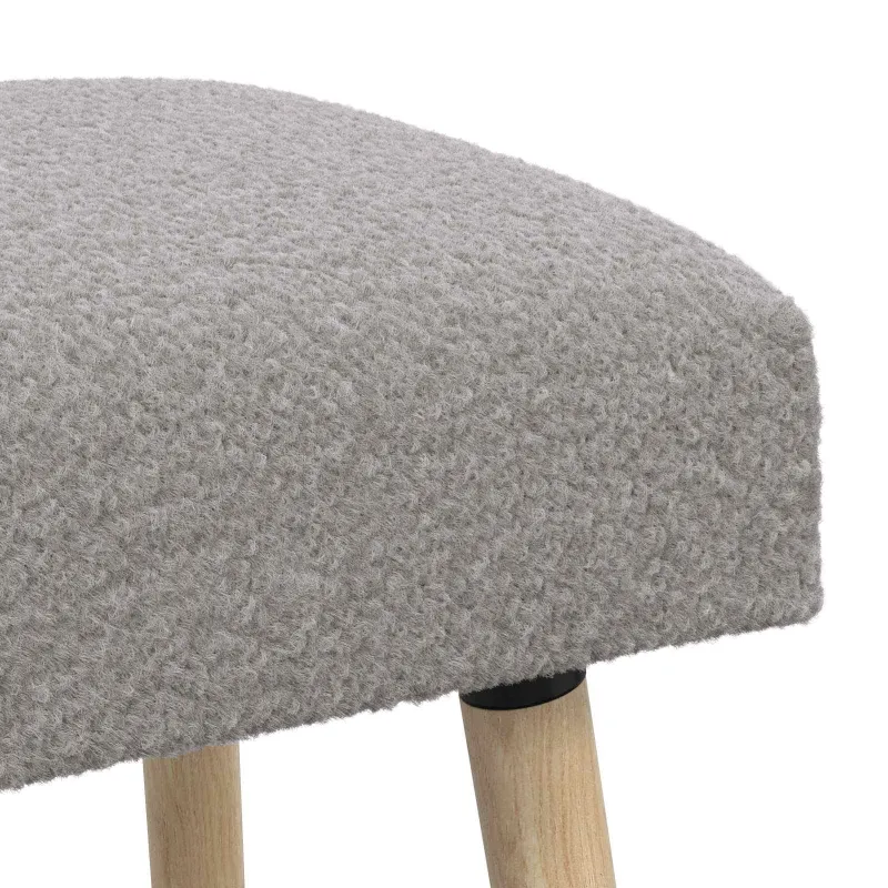 suoliukas Paprastas Šviesiai pilka 80 x 40 x 46 cm Bouclé