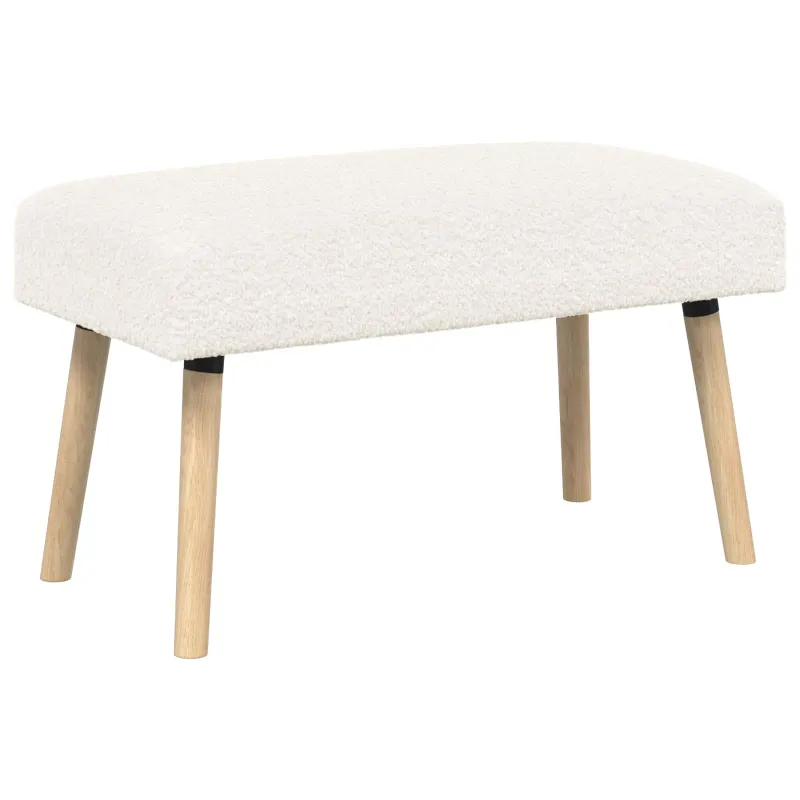 suoliukas Paprastas Kreminė 80 x 40 x 46 cm Bouclé