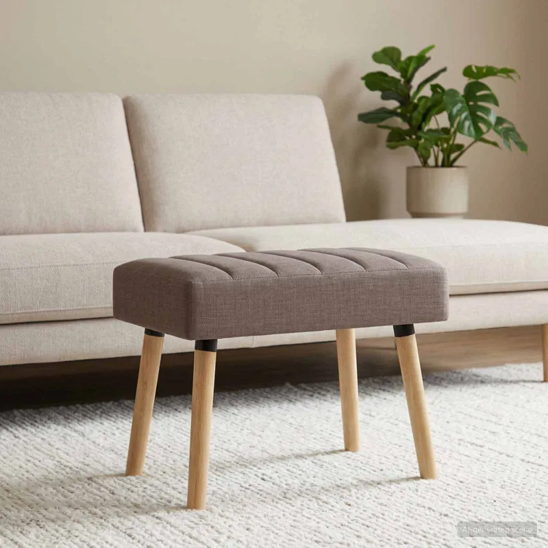 Kanalo paminkštintas suolas Taupe 60 x 40 x 45 cm Audinys
