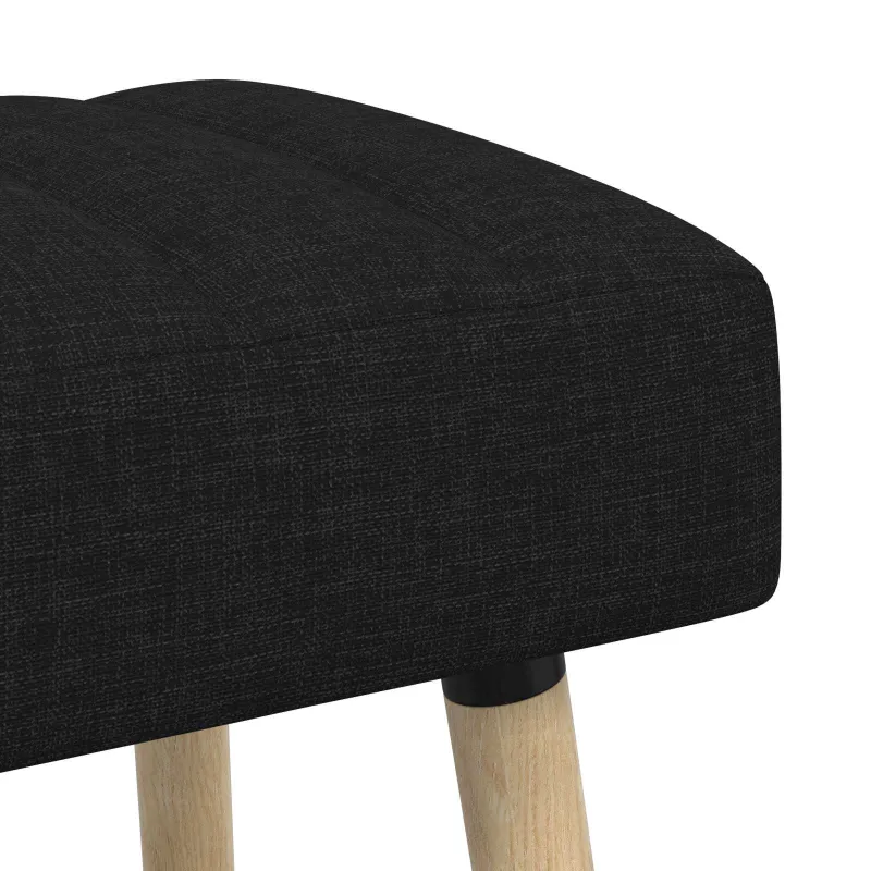 Kanalo paminkštintas suolas Juoda 110 x 40 x 46 cm Audinys