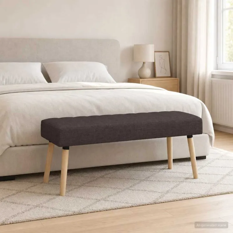 Kanalo paminkštintas suolas Tamsiai rudas 110 x 40 x 46 cm