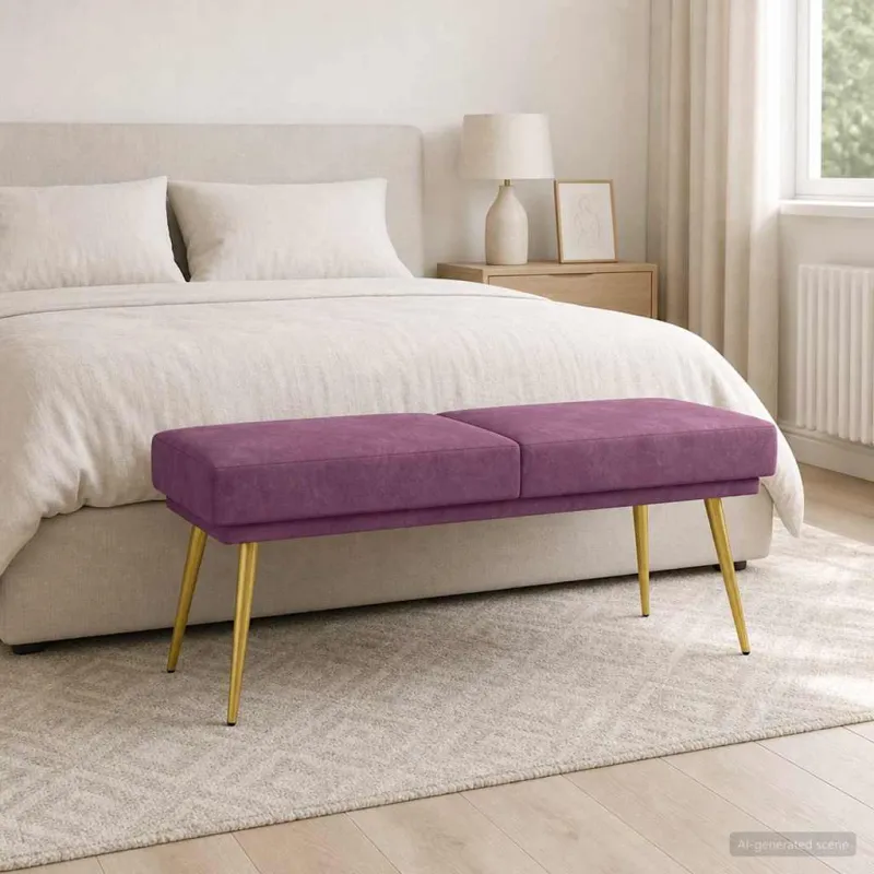 Dviejų sluoksnių suolas Violetinė 120 x 45 x 46 cm Aksomas