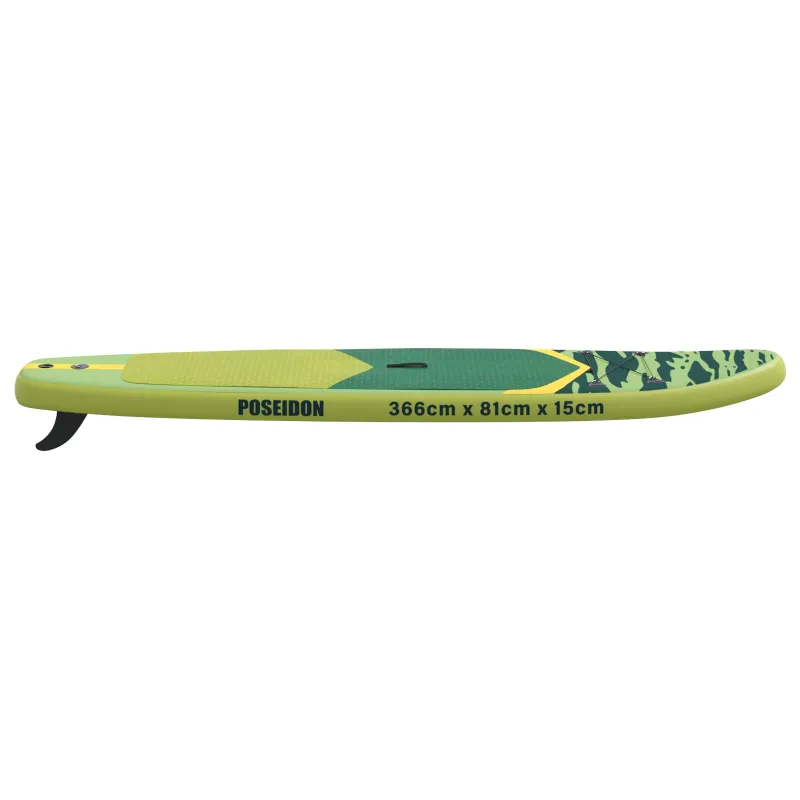 Pripučiamas Stan Up Irklas POSEIDON 366 x 81 x 15 cm Žalia