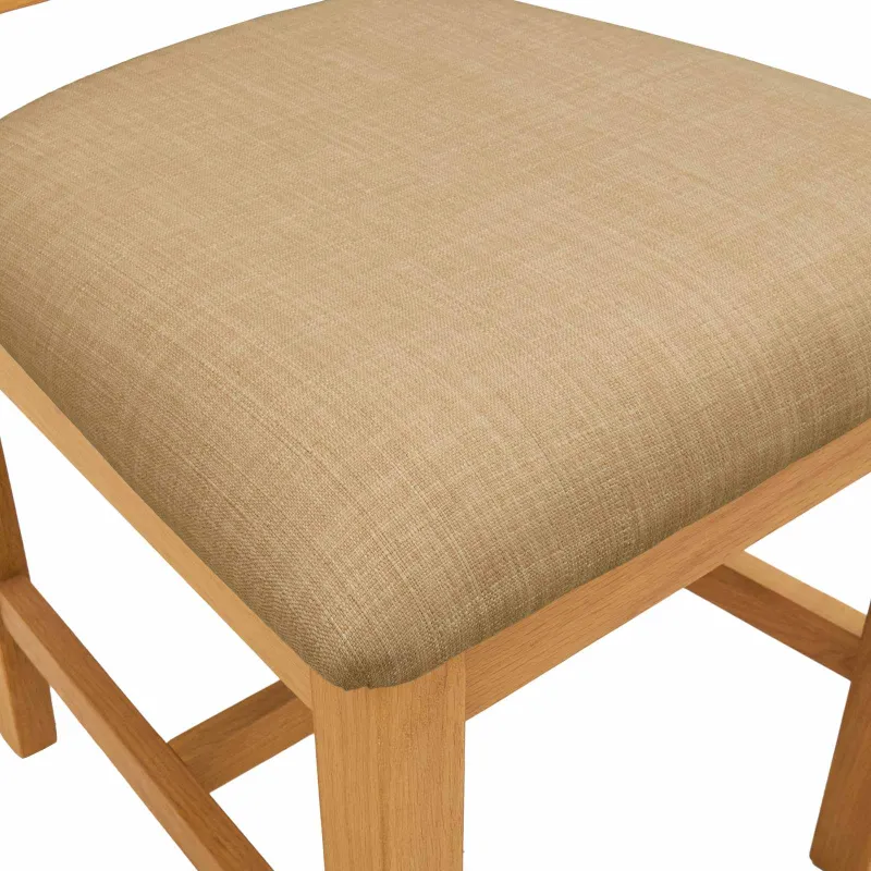 Valgomasis krėslas 2 pcs Kietas ąžuolo medis Smėlio
