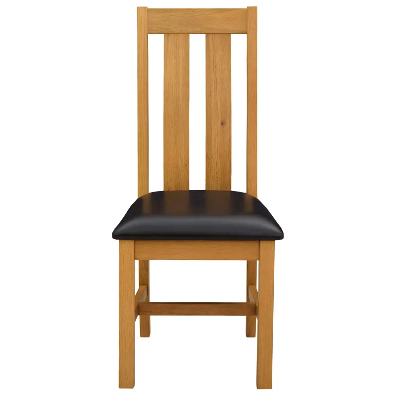 Valgomasis krėslas 2 pcs Kietas ąžuolo medis Juoda