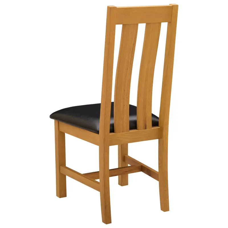 Valgomasis krėslas 2 pcs Kietas ąžuolo medis Juoda
