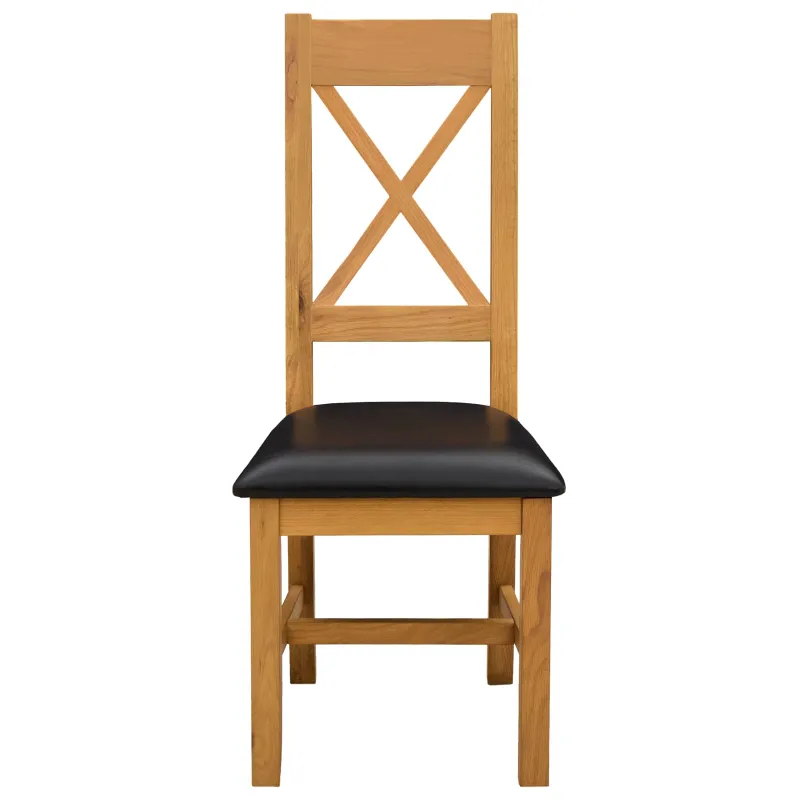 Valgomasis krėslas 2 pcs Kietas ąžuolo medis Juoda