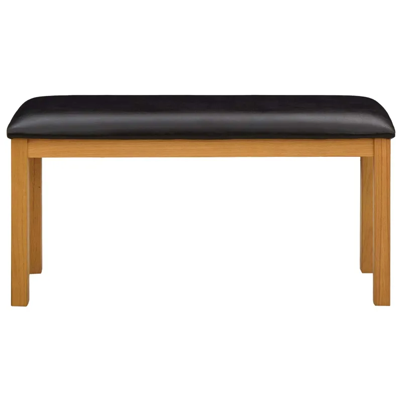 Valgomojo suolas 95 x 32 x 45 cm Kietas ąžuolo medis Juoda