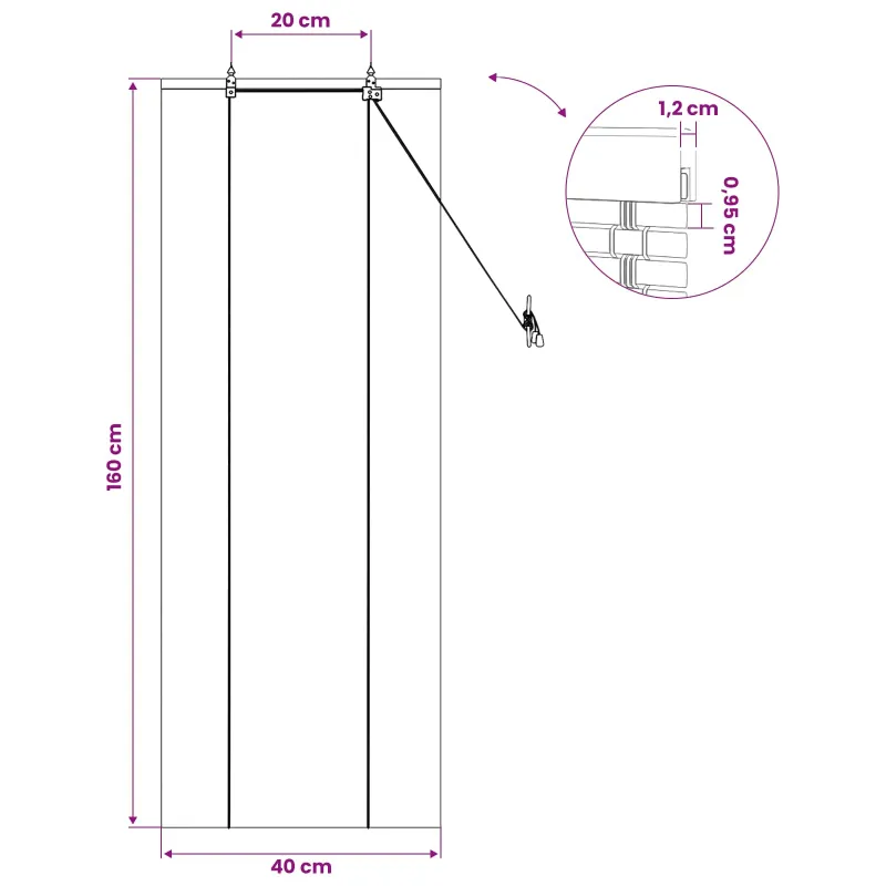 Roletas Ruda 40 x 160 cm Bambukas