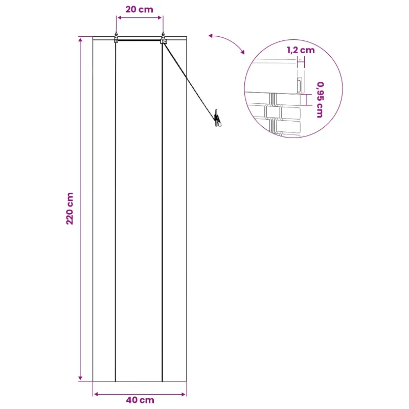 Roletas Ruda 40 x 220 cm Bambukas