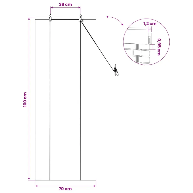 Roletas Ruda 70 x 160 cm Bambukas