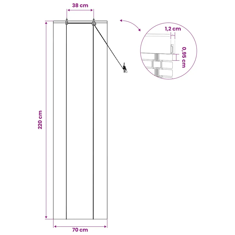 Roletas Ruda 70 x 220 cm Bambukas