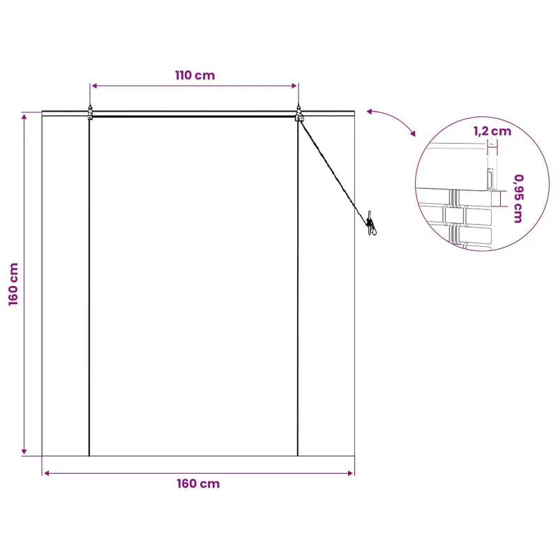 Roletas Ruda 160 x 160 cm Bambukas