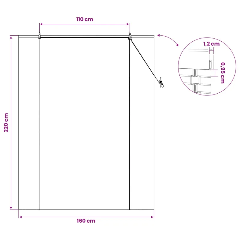 Roletas Ruda 160 x 220 cm Bambukas