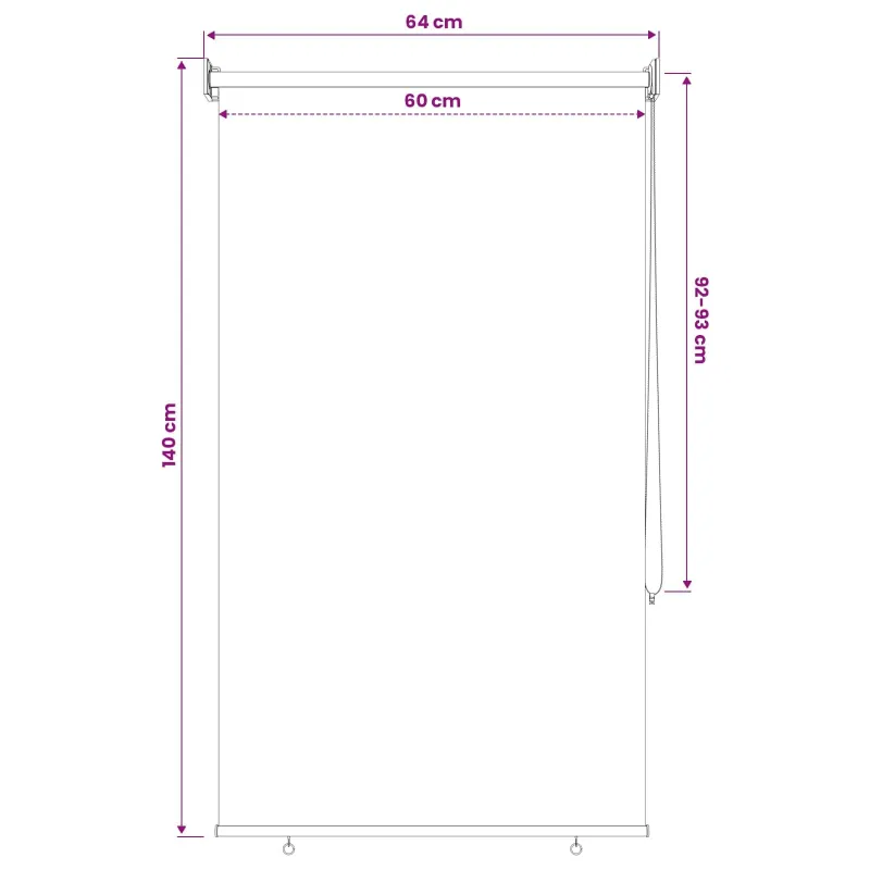 Lauko ritininė žaliuzė UV apsaugai Kreminė 60 x 140 cm