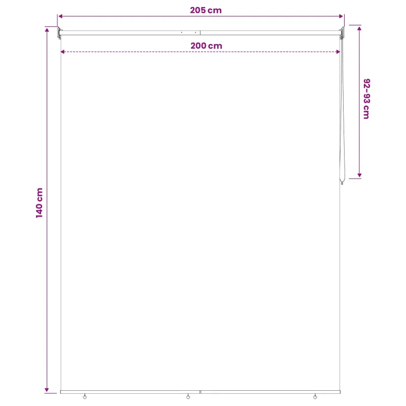 Lauko ritininė žaliuzė UV apsaugai Kreminė 200 x 140 cm