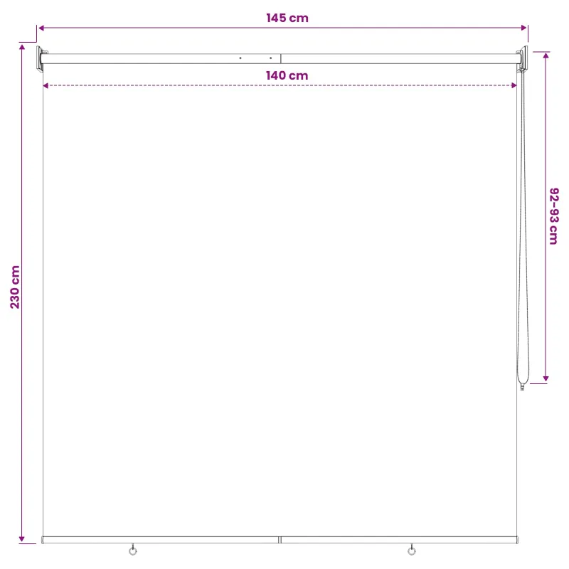 Lauko ritininė žaliuzė UV apsaugai Juoda 140 x 230 cm