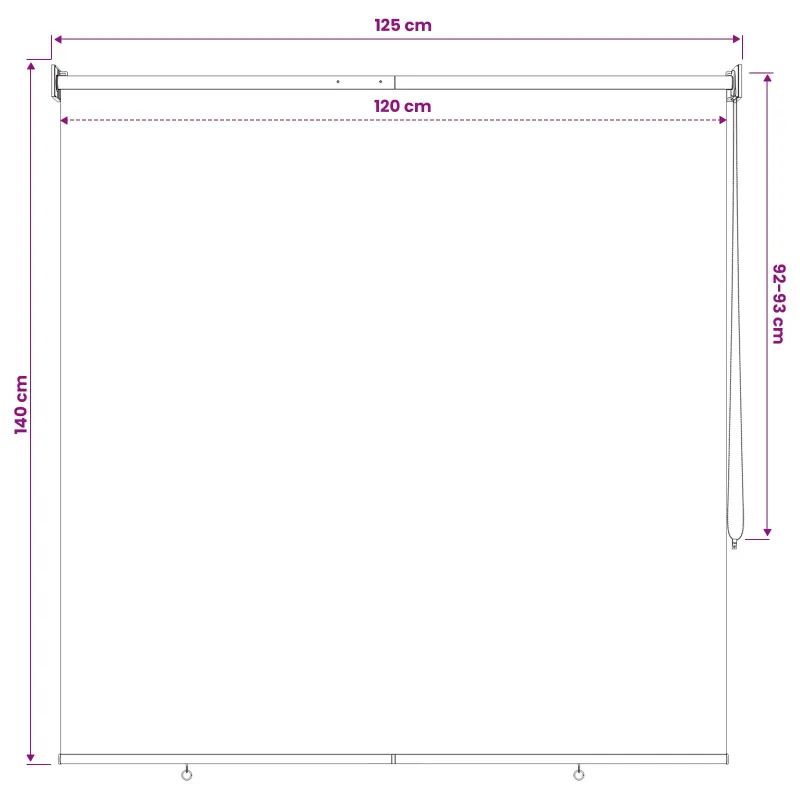 Lauko ritininė žaliuzė UV apsaugai Šviesiai pilka 120 x 140 cm