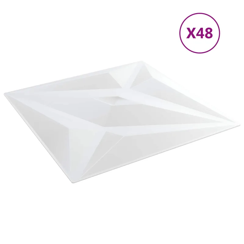 Sienų plokštės Žvaigždė 12 pcs Baltos žvaigždės 50 x 50 cm