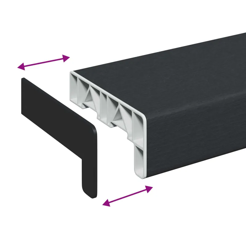 Langų palangė Antracitas su medžio raštu 160 x 15 x 4,5 cm PVC