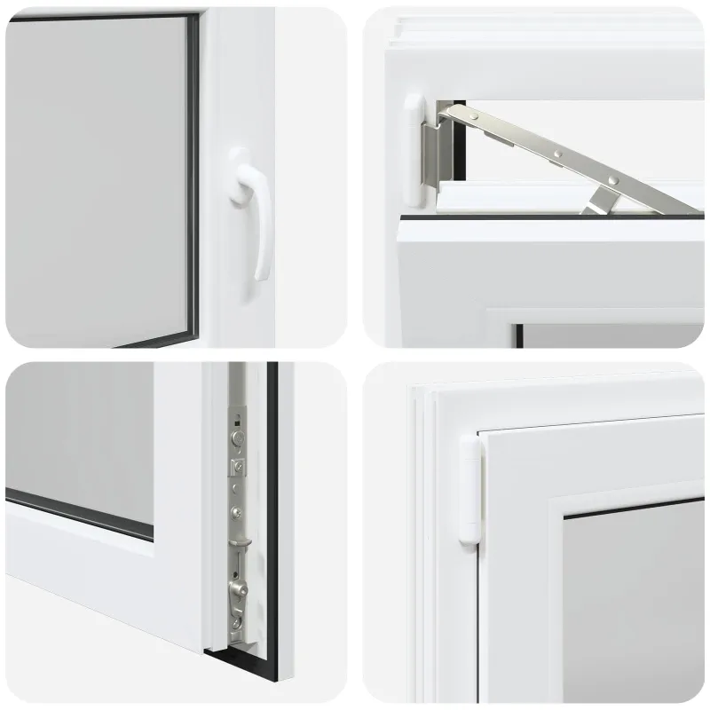 Požeminio lango RISOR 90 x 70 cm PVC ir stiklas Balta