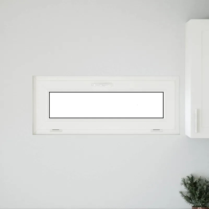 Požeminio lango RISOR 100 x 40 cm PVC ir stiklas Balta