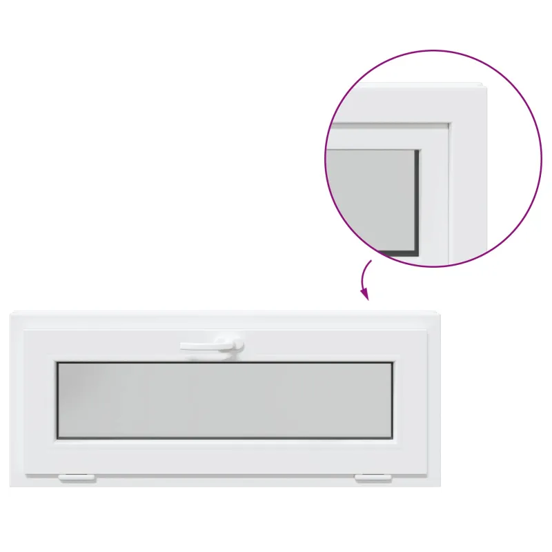 Požeminio lango RISOR 100 x 40 cm PVC ir stiklas Balta