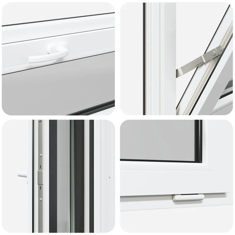 Požeminio lango RISOR 80 x 40 cm PVC ir stiklas Antracito