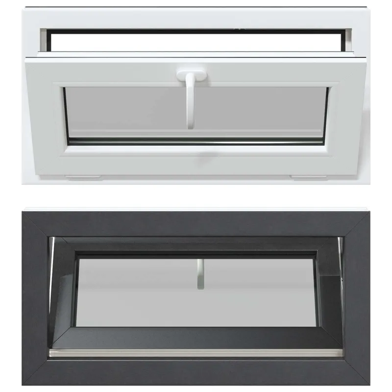 Požeminio lango RISOR 80 x 40 cm PVC ir stiklas Antracito