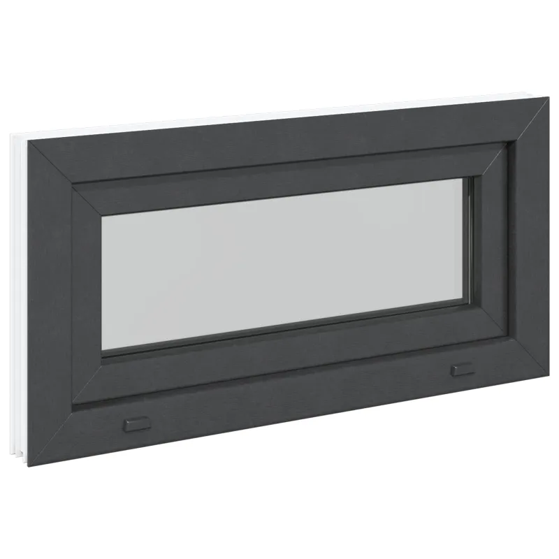 Požeminio lango RISOR 80 x 40 cm PVC ir stiklas Antracito