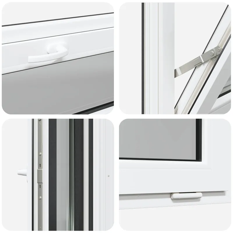 Požeminio lango RISOR 80 x 40 cm PVC ir stiklas Antracito