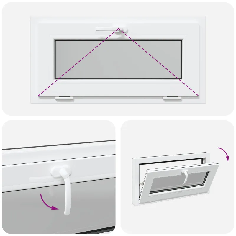 Požeminio lango RISOR 80 x 40 cm PVC ir stiklas Antracito