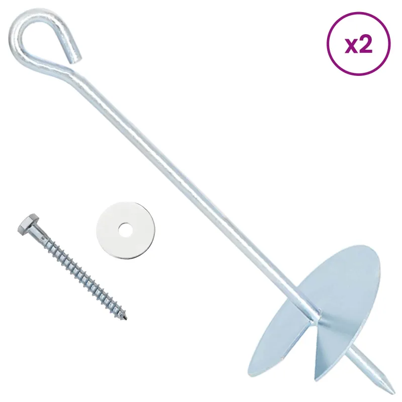 Žemės inkaras 2 pcs Sidabrinė Ø10 x 30 cm Cinkuotas metalas