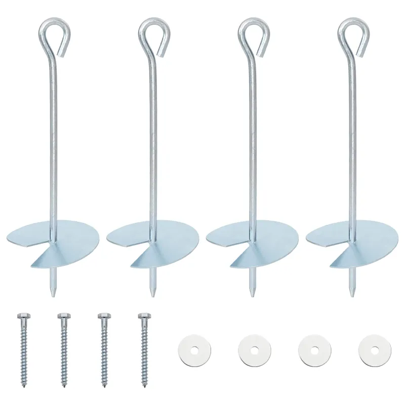 Žemės inkaras 4 pcs Sidabrinė Ø10 x 30 cm Cinkuotas metalas