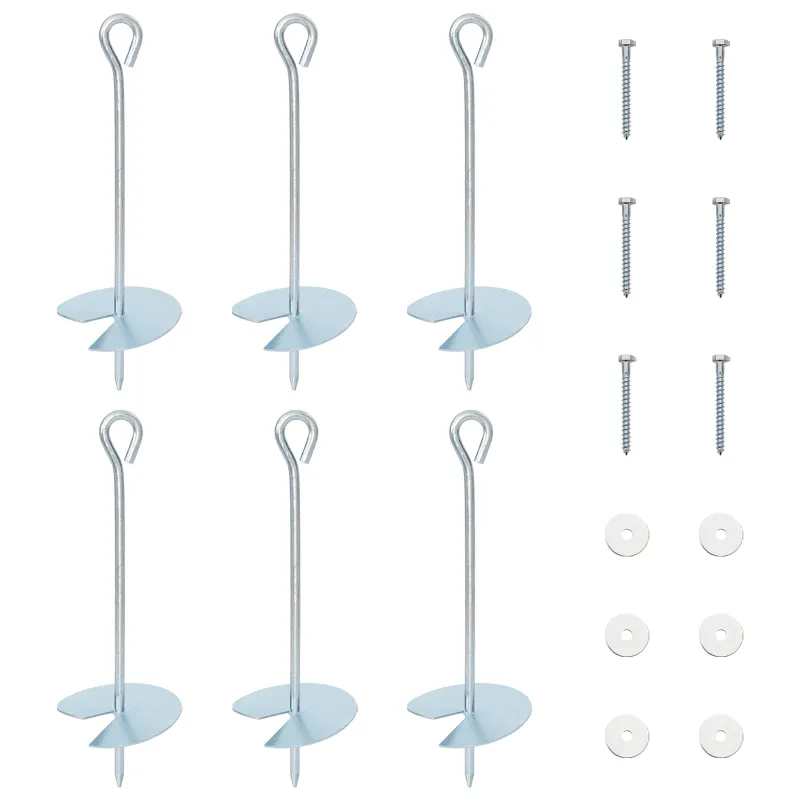 Žemės inkaras 6 pcs Sidabrinė Ø10 x 30 cm Cinkuotas metalas