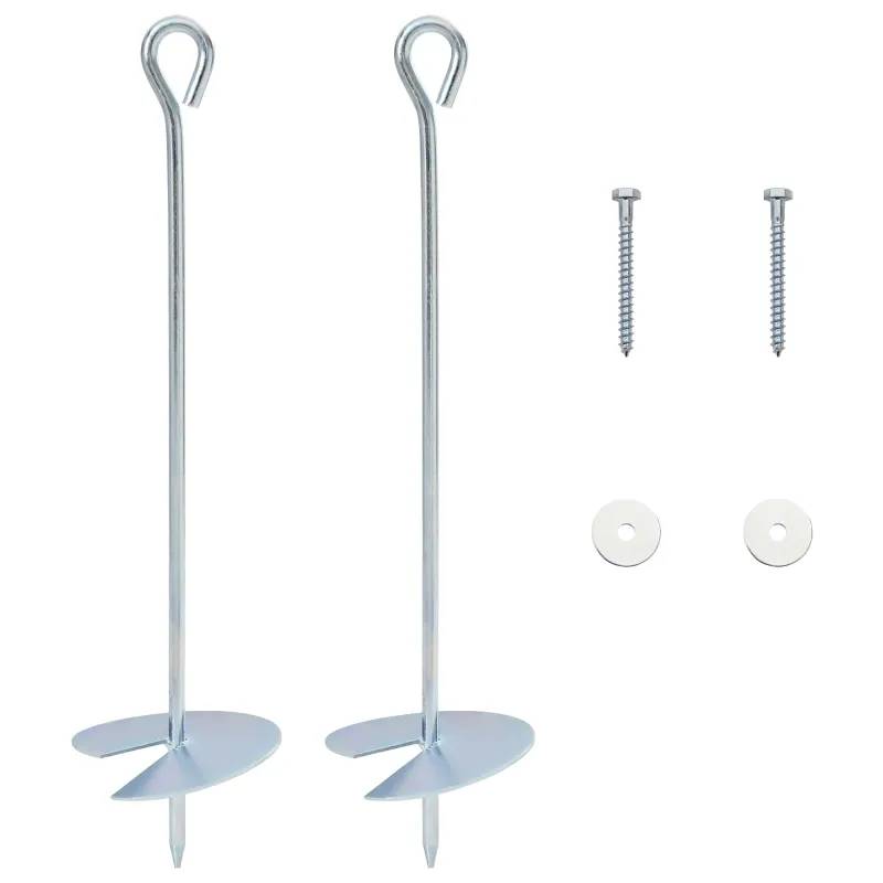 Žemės inkaras 2 pcs Sidabrinė Ø10 x 40 cm Cinkuotas metalas