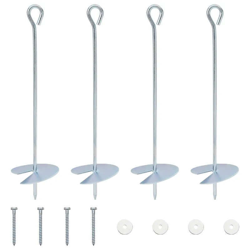 Žemės inkaras 4 pcs Sidabrinė Ø10 x 40 cm Cinkuotas metalas