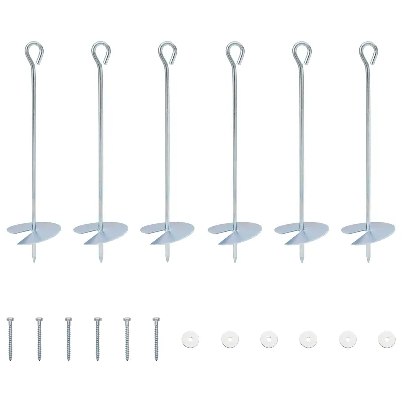 Žemės inkaras 6 pcs Sidabrinė Ø10 x 40 cm Cinkuotas metalas