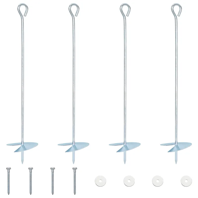 Žemės inkaras 4 pcs Sidabrinė Ø10 x 50 cm Cinkuotas metalas