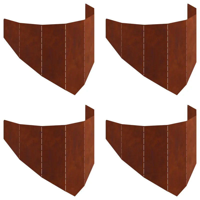 Vejo kraštas 4 pcs 100 x 45 cm Plienas Rūdijanti