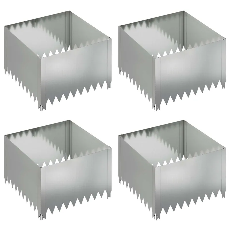Vejo kraštas 4 pcs 60 x 60 x 35 cm Plienas Sidabrinė