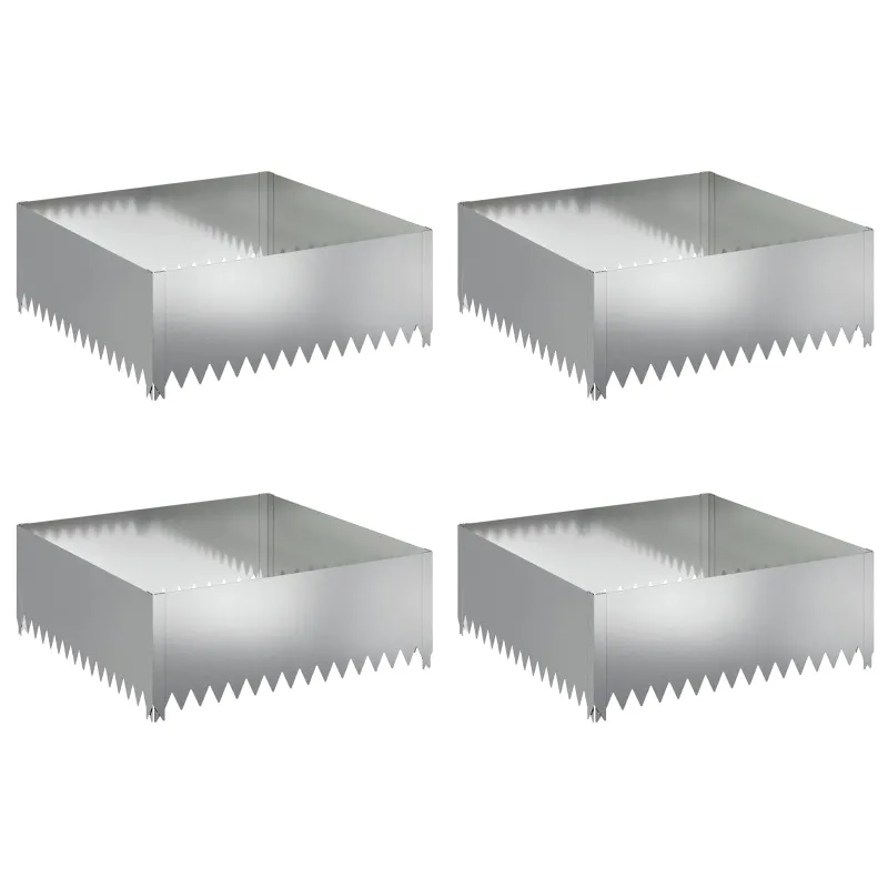 Vejo kraštas 4 pcs 100 x 100 x 35 cm Plienas Sidabrinė