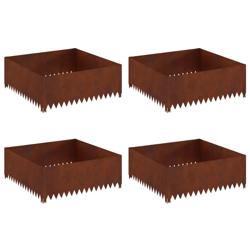 Vejo kraštas 4 pcs 100 x 100 x 35 cm Plienas Rūdijanti