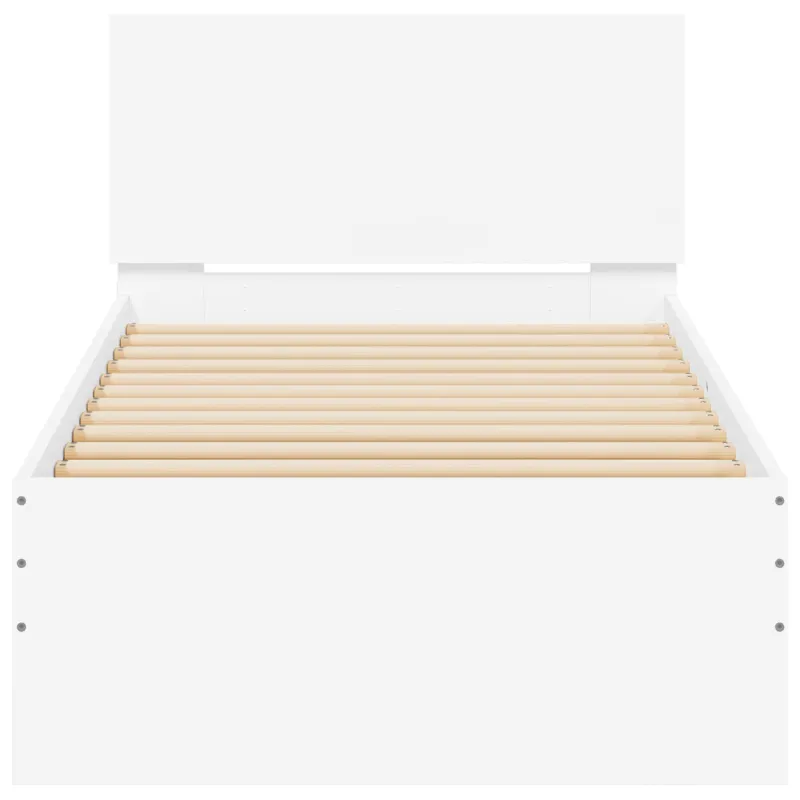 Lovos rėmas su LED Balta 80 x 200 cm Apdirbta mediena